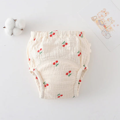 Printed Cotton Potty Training Pants, Single Reusable Learning Underwear with Pull-On Waist for Babies and Toddlers in Sizes 80–110