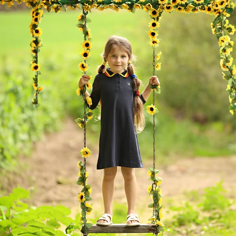 Striped Collar Kids Matching Outfits with Bee Motifs, Boys Shirts, Girls Dress and Top-Skirt Sets, Baby Top-and-Shorts Options for Sibling Photos