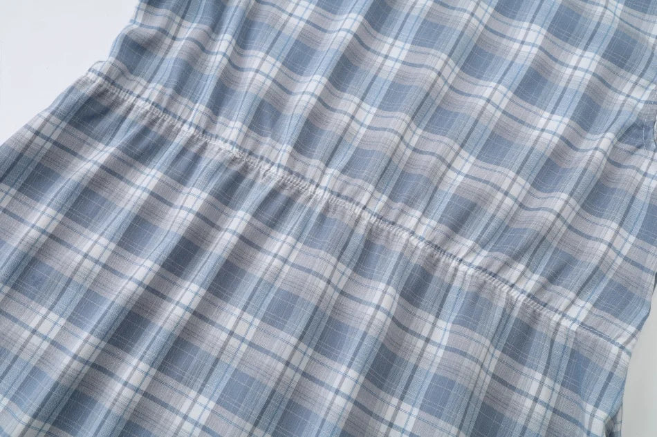 Blue Plaid Girls Maxi Dress and Tie-Front Knit Cardigan Options, Sleeveless Ruffle-Hem Dress or Cropped Long-Sleeve Layer for Teens