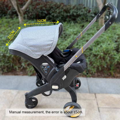 Doona-Compatible Replacement Canopy Fabric and Two Shoulder Pads for Doona+ and Doona i, Six Color Options with Existing Support Rods Required
