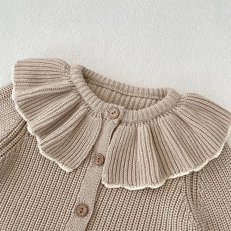 Baby Girl Knit Cardigan Sweaters with Long Sleeves, Korean-Style Infant and Toddler Layering Coats in Multiple Designs, Sizes 3M to 3T
