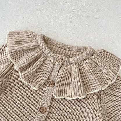 Baby Girl Knit Cardigan Sweaters with Long Sleeves, Korean-Style Infant and Toddler Layering Coats in Multiple Designs, Sizes 3M to 3T