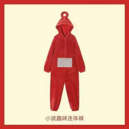 Teletubbies Hooded Onesie Costume for Kids and Adults, Soft Long-Sleeve Character Jumpsuit for Cosplay, Halloween and Family Dress-Up