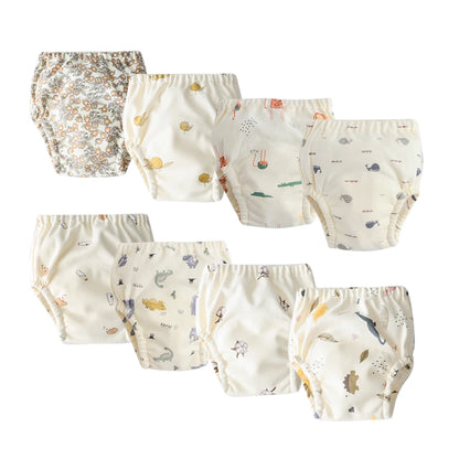 Washable Potty Training Pants Multipack, 4 or 8 Reusable Toddler Underwear Briefs with Printed Designs for Daytime Toilet Learning, Sizes S-XL