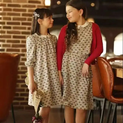 Floral Sibling Matching Clothing with Girls Dresses, Skirts and Tops, Baby Romper and Set Options for Family Photos and Holiday Outfits