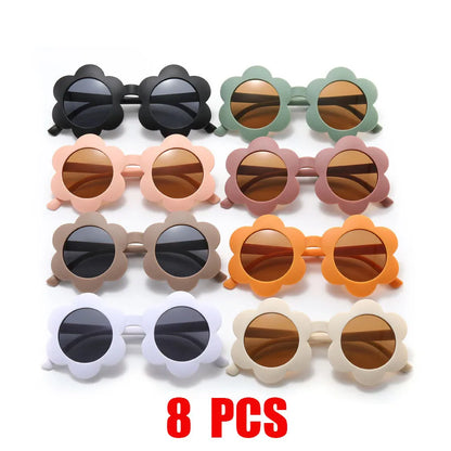 Kids Retro UV400 Sunglasses for Boys and Girls Ages 2-8, Colorful Fashion Shades in Assorted Frame Styles for Summer Outings and Family Photos