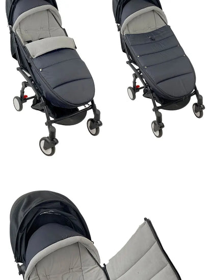 Convertible Stroller Footmuff 87 x 40 cm with Fleece Lining and Detachable Front Cover, Two-Way Zipper Pram Seat Liner in Seven Colors