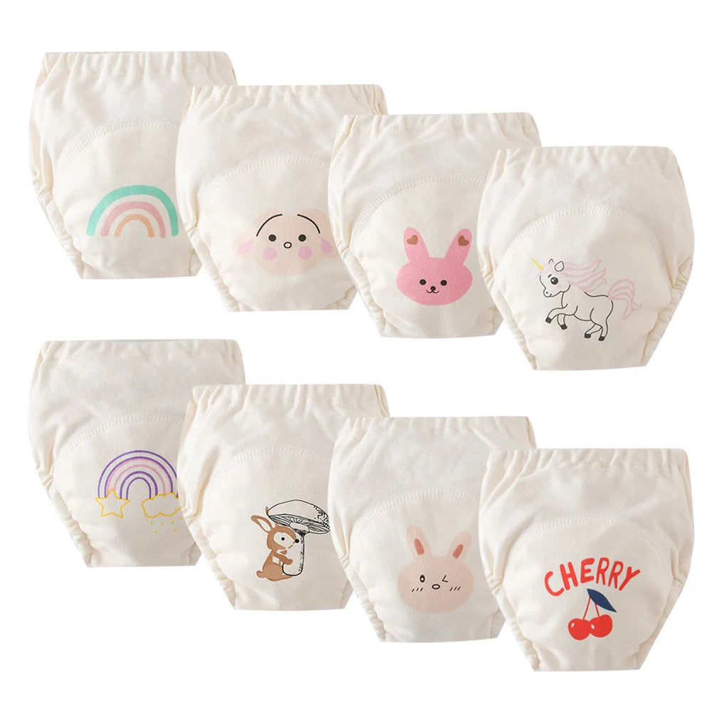 Washable Potty Training Pants Multipack, 4 or 8 Reusable Toddler Underwear Briefs with Printed Designs for Daytime Toilet Learning, Sizes S-XL