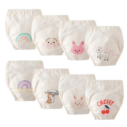 Washable Potty Training Pants Multipack, 4 or 8 Reusable Toddler Underwear Briefs with Printed Designs for Daytime Toilet Learning, Sizes S-XL