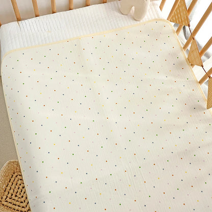 Washable Cotton Diaper Changing Mat, Large Waterproof Baby Changing Pad with Printed Designs for Everyday Nursery Diaper Care