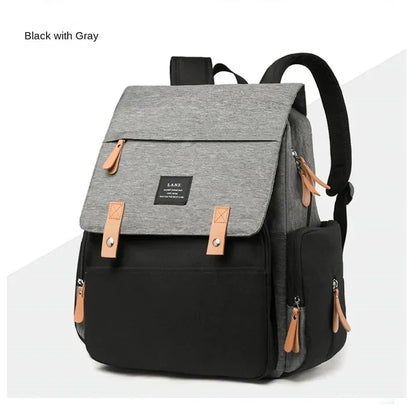 Flap-Top Diaper Backpack with Front Storage Pockets, Two Stroller Hooks and 53 x 34 cm Changing Mat for Baby Essentials and Everyday Parent Outings