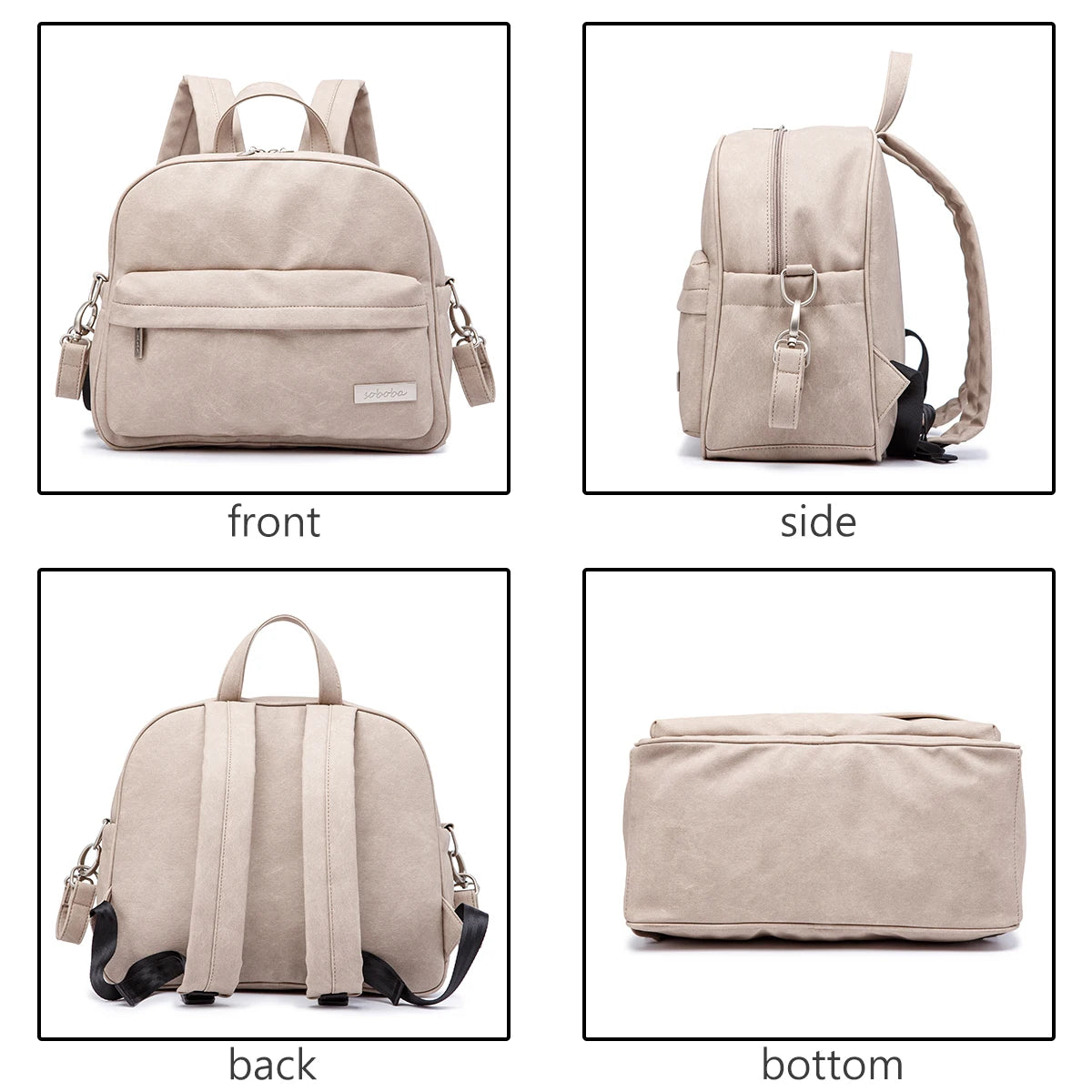 Diaper Backpack for Quick Outings, Lightweight Baby Changing Bag with Front Zip Pocket and Top Handle for Newborn Essentials