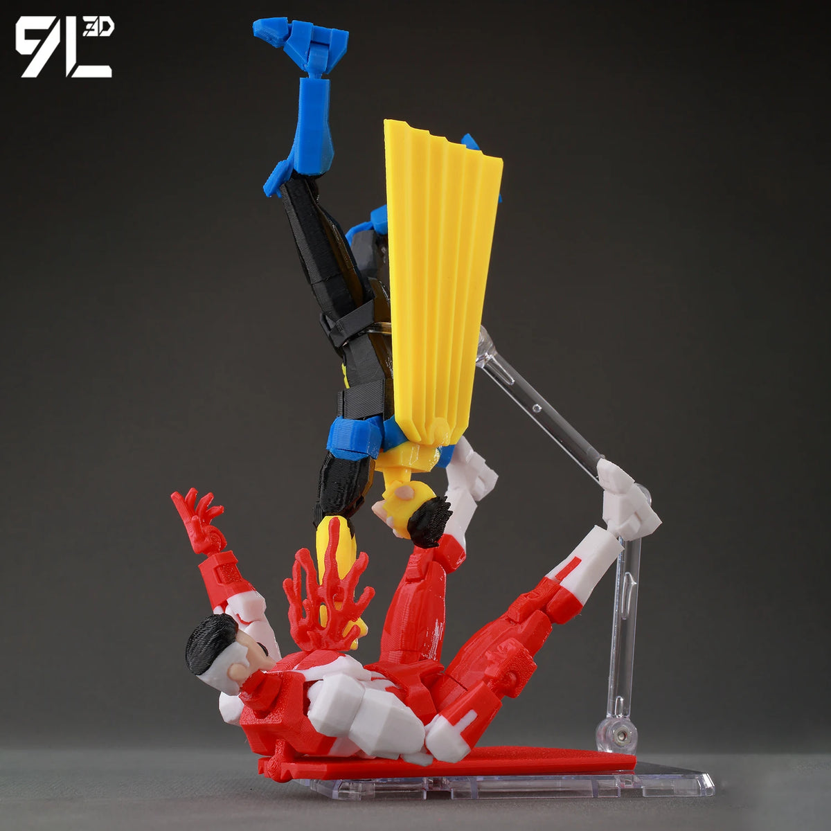 Articulated Superhero Action Figure, 3D Printed PETG Collectible with 30+ Poseable Joints, Interchangeable Parts and Accessories for Display