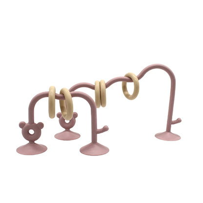 Suction Cup Ring Maze Toy with Silicone Curved Track for Supervised Baby Tabletop Play, Hands-On Sensory Exploration and Fine Motor Activities