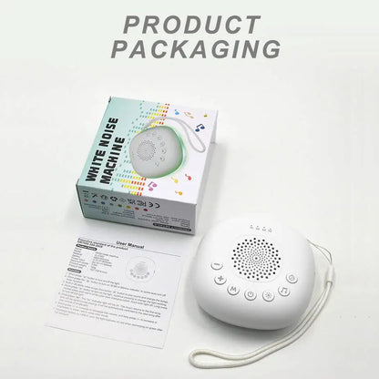 Rechargeable White Noise Machine with LED Breathing Light, 20 Sounds, 30/60/90-Minute Timer and 800mAh Battery for Bedside and Travel