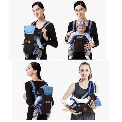 4-in-1 Baby Carrier with Adjustable Shoulder Straps and Buckle Fastenings, Structured Babywearing Carrier in Four Colors for Family Outings