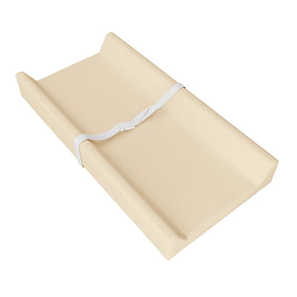 Diaper Changing Pad with Printed or Solid Color Designs, Contoured Sides and Buckle Strap, Wipeable Baby Mat for Dresser and Changing Table Care