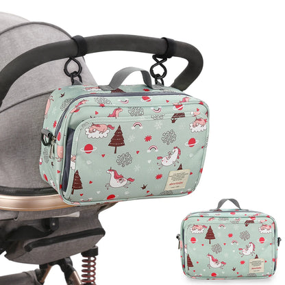 Baby Diaper Bag Wet Dry Storage Pouch with Printed Designs, Reusable Organizer for Diaper Changes, Baby Essentials and Everyday Outings