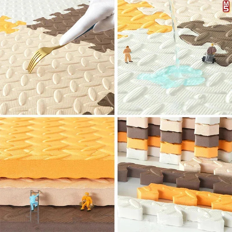 Modular Baby Floor Padding Tiles, 30 cm Interlocking Squares with 2.5 cm Thickness in 1, 4, 6 or 8-Piece Options for Supervised Nursery Play