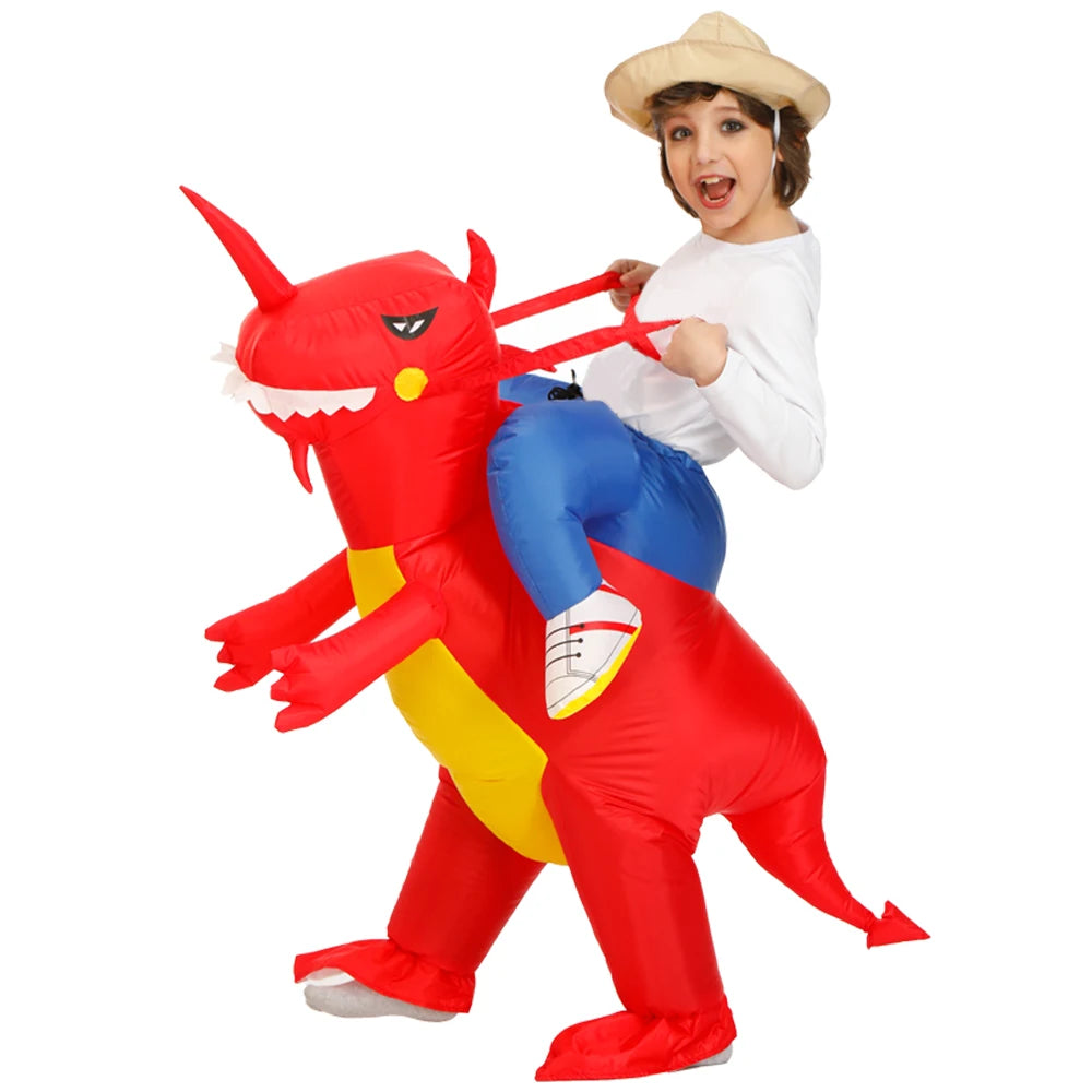 Kids Inflatable Animal Costume with Fan and Battery Case, Character Dress-Up Styles for Halloween, Purim and Themed Birthday Parties