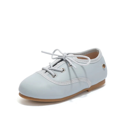 Pastel Kids Dress Shoes for Boys and Girls, Mary Jane Flats, Lace-Up Oxfords and Slip-On Styles for Weddings, Birthday Parties and Family Photos