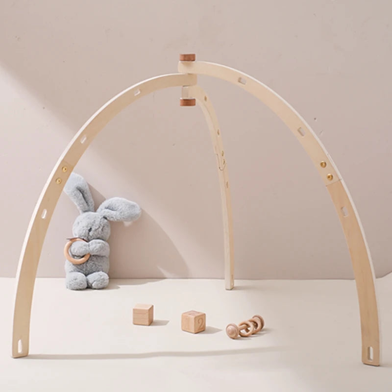 Baby Gym Hanging Toys in Wood and Cotton with Animal, Star and Moon Pendant Designs, Individual or Set Options for Supervised Play