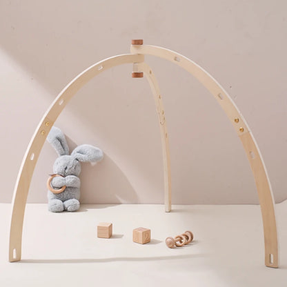 Baby Gym Hanging Toys in Wood and Cotton with Animal, Star and Moon Pendant Designs, Individual or Set Options for Supervised Play
