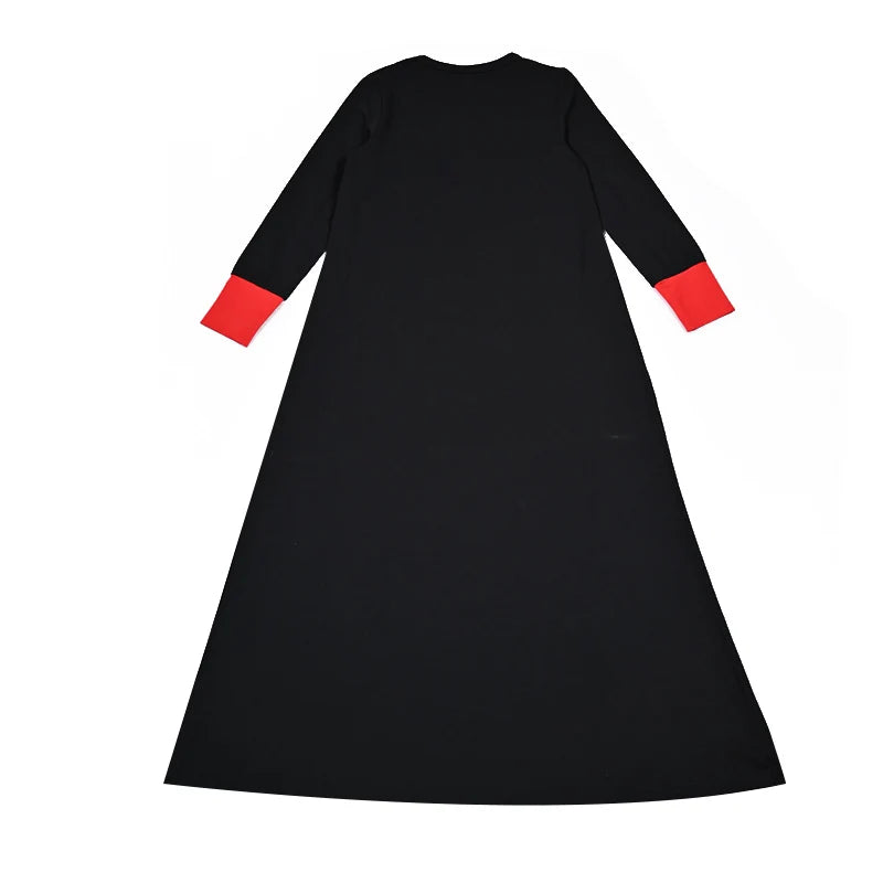 Kids Matching Pajamas with Red Cuffs and White Character Graphics, Black Sibling Outfit Styles with Two-Piece Sets, Nightgown and Footie Options