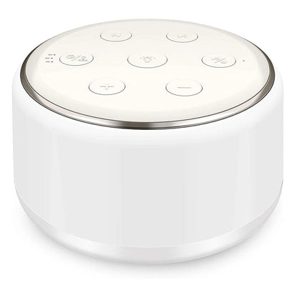 34-Sound White Noise Machine with 7-Color Dimmable Night Light, 32 Volume Levels, 30/60/90-Minute Timer and USB-C Rechargeable Battery