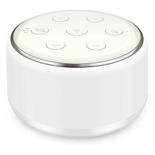 34-Sound White Noise Machine with 7-Color Dimmable Night Light, 32 Volume Levels, 30/60/90-Minute Timer and USB-C Rechargeable Battery
