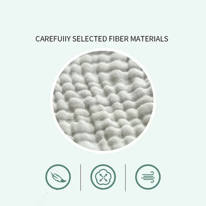 6-Layer Cotton Muslin Baby Bath Towel with Bubble Gauze Texture, Approx. 105 x 105 cm Square Receiving Blanket for Parent-Supervised Care