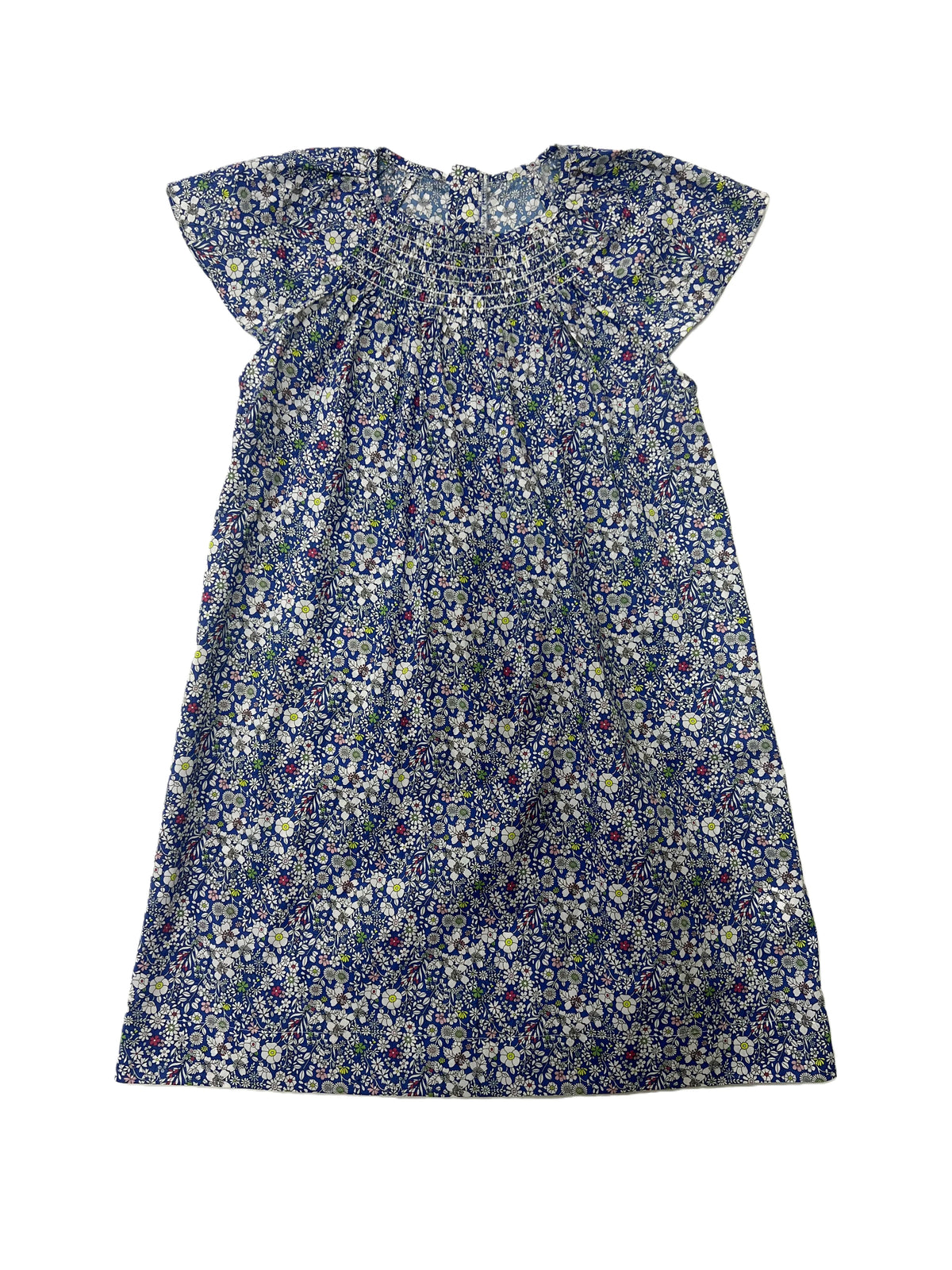 Blue Floral Sibling Outfits with Smocked Girls Dress and Baby Romper Options, Coordinating Boys Knit Tops, Polo and Shorts for Family Photos