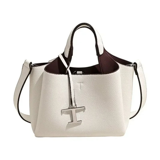 Diaper Tote Bag with Leather-Look Finish, Top Handles and Long Shoulder Strap, Vintage-Style Baby Essentials Handbag for Moms and Everyday Outings