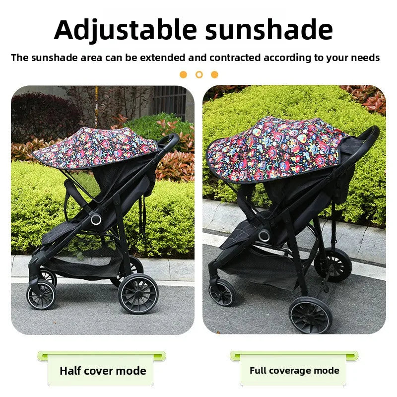 Baby Stroller Shade Extender, Pushchair Sun Awning in Black, Dinosaur, Bear or Star Designs for Extra Canopy Coverage on Outdoor Family Walks