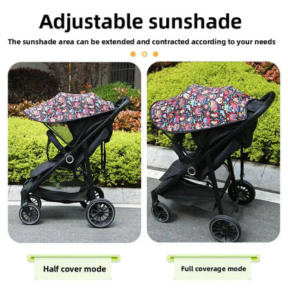 Baby Stroller Shade Extender, Pushchair Sun Awning in Black, Dinosaur, Bear or Star Designs for Extra Canopy Coverage on Outdoor Family Walks