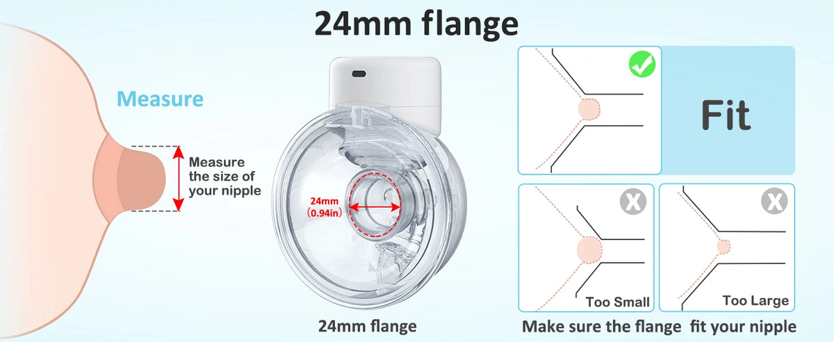 Hands-Free Electric Breast Pump, BornBL S12 Single or Double Portable Milk Expression Design with 24 mm or 27 mm Options for Nursing Moms