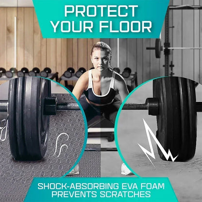 Foam Gym Flooring Tiles with Interlocking Puzzle Edges, Textured EVA 30 cm Floor Mats for Home Workouts and Supervised Playroom Activities