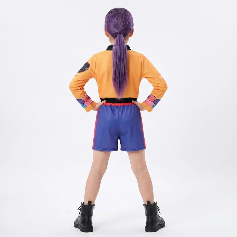 Girls Cosplay Costume Set for Halloween, Dance Performances and Dress-Up with Jacket, T-Shirt and Shorts or Top-and-Pants Outfit Options