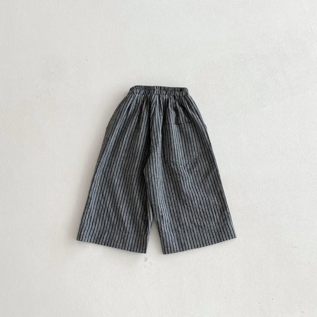 Cotton Toddler Striped Pants with Pull-On Elastic Waist, Relaxed Long Trousers for Boys and Girls in Six Colors, Sizes 12-24M to 5-6Y