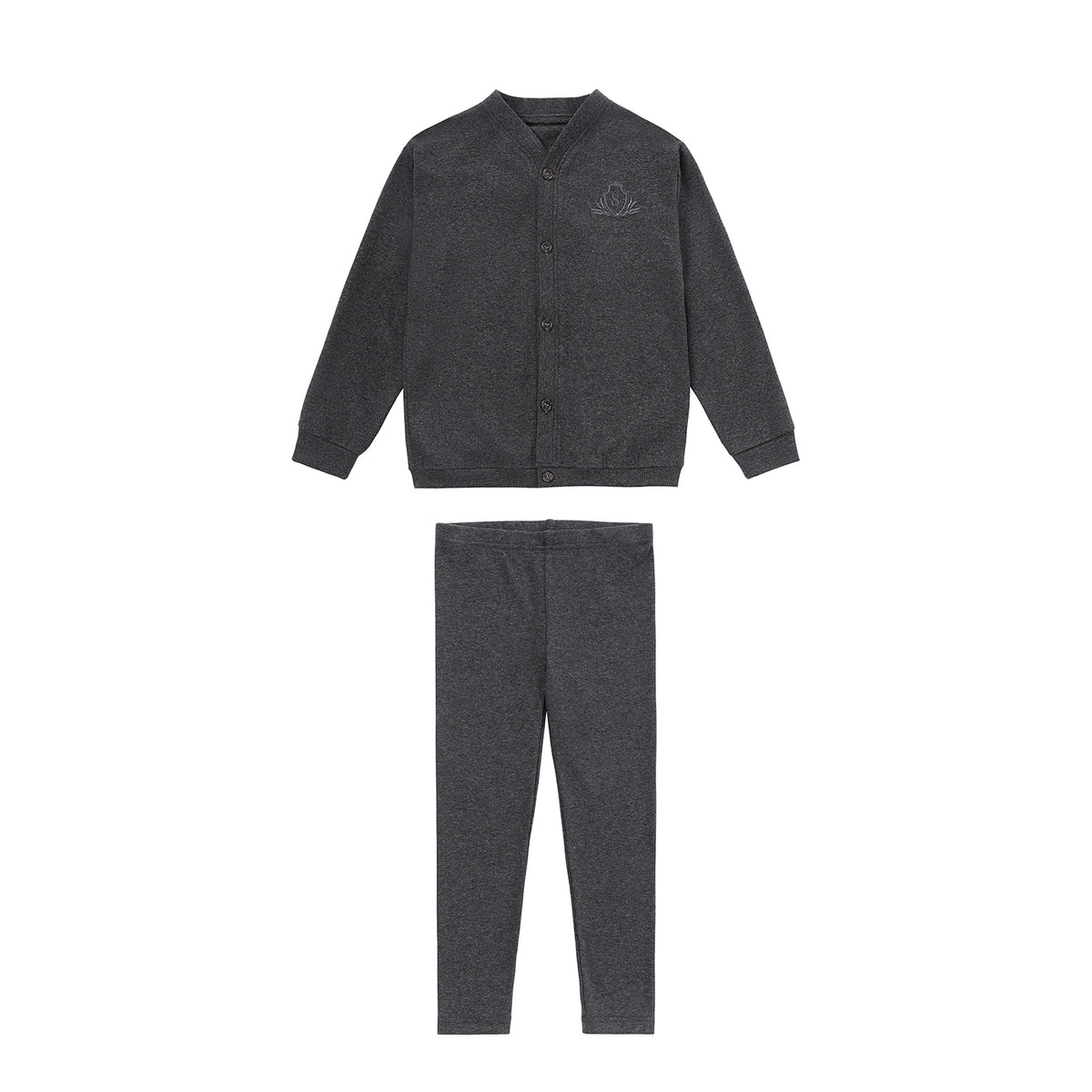 Jersey Sibling Matching Outfits in Gray and Navy, Long Sleeve Girls Maxi Dress and Embroidered Boys Set Options with Cotton Rayon Stretch Blend