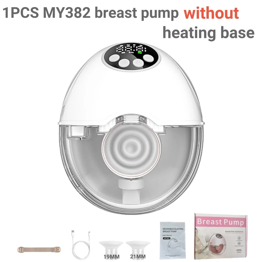 MAOYYE Hands-Free Breast Pump MY382, Wearable Electric Pump with 4 Modes, 12 Levels and Flange Adapters, Pink or White Single and Double Options