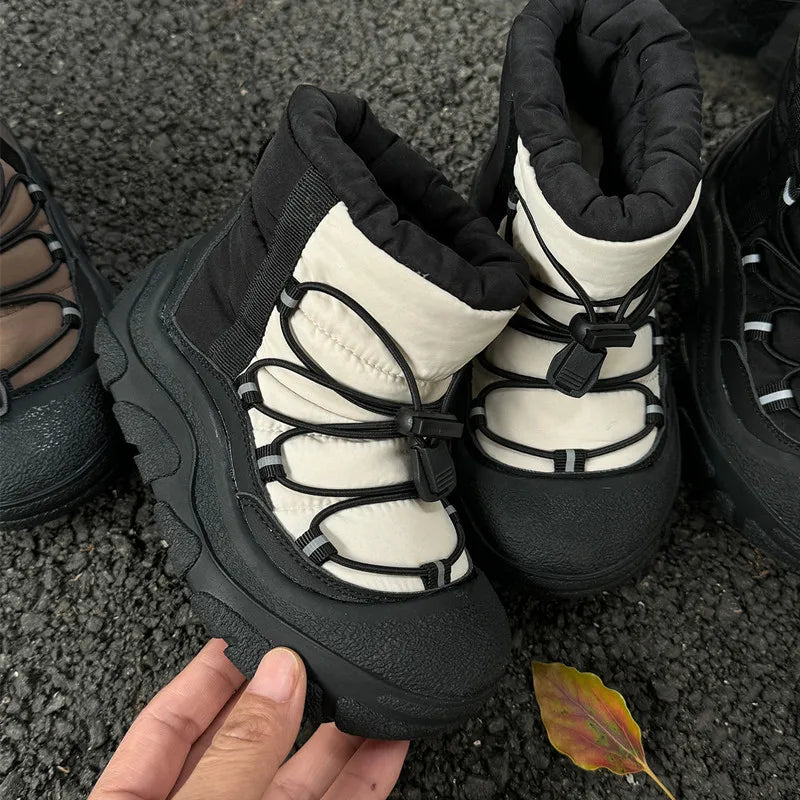 Kids Snow Boots with Toggle Laces, Warm Fur Lining and Rubber Soles for Boys and Girls, Winter Outdoor Shoes in EU Sizes 26-37