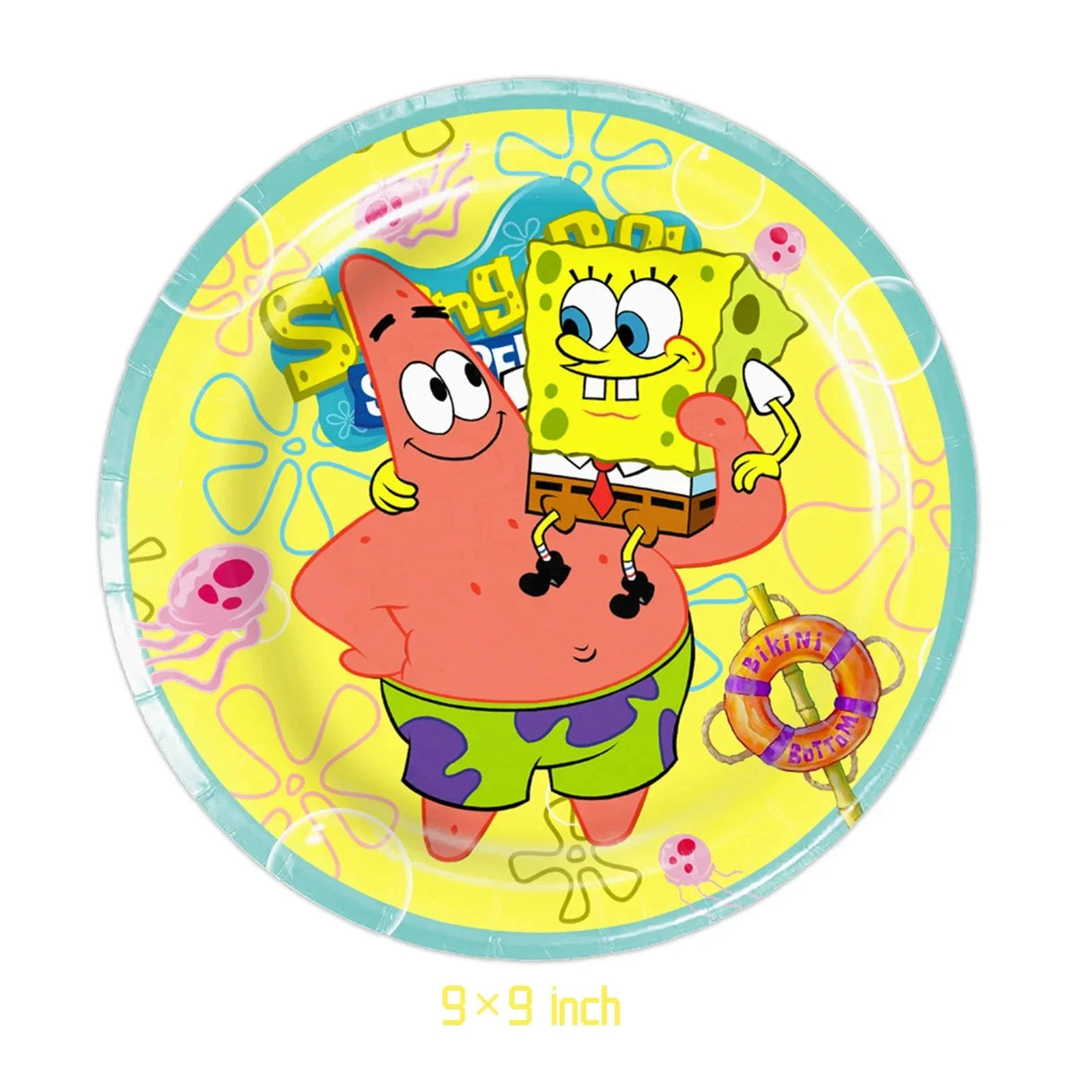 SpongeBob Birthday Party Supplies with Patrick Star, Disposable Plates, Cups, Balloons and Decoration Options for Kids Celebrations