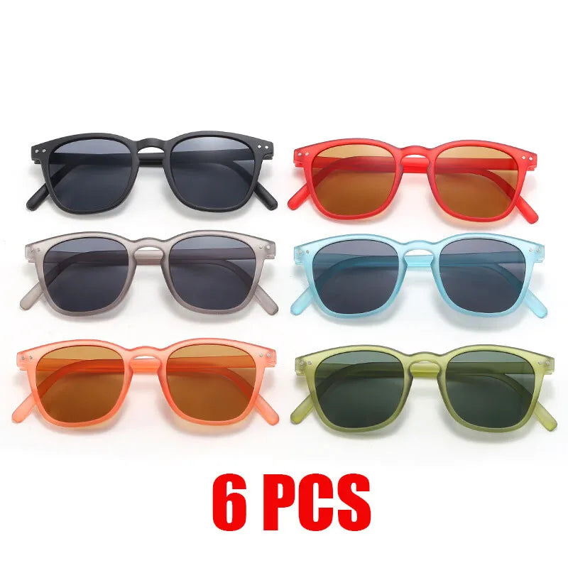 Kids Retro UV400 Sunglasses for Boys and Girls Ages 2-8, Colorful Fashion Shades in Assorted Frame Styles for Summer Outings and Family Photos