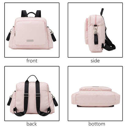 Diaper Bag Backpack with Wide Front Zip Pocket, SOBOBA Baby Essentials Organizer with Side Pockets and Top Handle, 34 x 32 x 12 cm