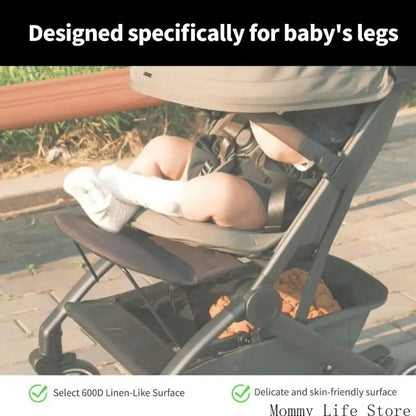 Stroller Leg Rest Extender Compatible with Joolz AER and AER+, Black Fabric and Metal Footrest Support for Everyday Walks and Outings