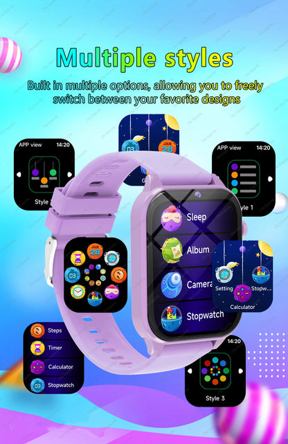 Kids Game Smartwatch HT30 with 18 Games, Camera, 1.83-Inch Screen, Step Counter, Alarm, Calculator and Flashlight in Four Color Choices