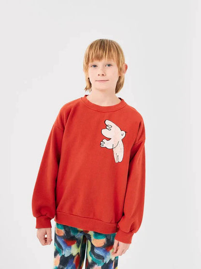 Cartoon Crewneck Sweatshirt for Kids with Long Sleeves, Animal Flower and Letter Print Pullover Options for Toddler Boys and Girls, Sizes 18-24M to 10-11Y