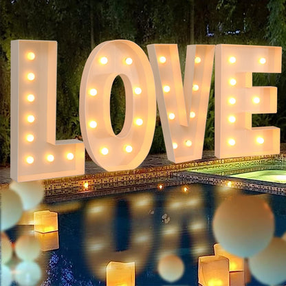 Giant Marquee Letter Frame Box, 91.5cm LED Light-Style Alphabet Display for DIY Names, Baby Showers, First Birthdays and Wedding Party Decor