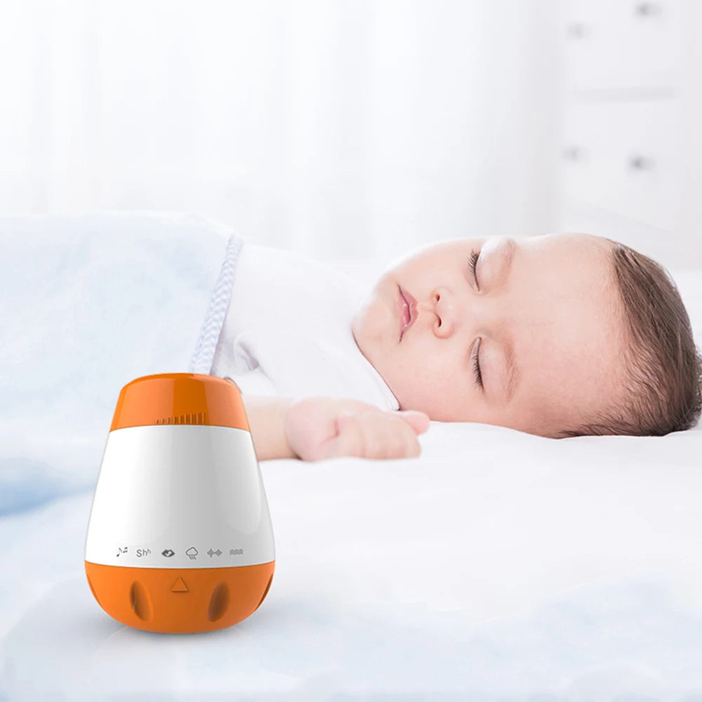 Rechargeable Nursery Sound Machine, 6 Soothing Sounds with Cry Sensor, Rotary Volume Control and 30-Minute Standby for Baby Routines